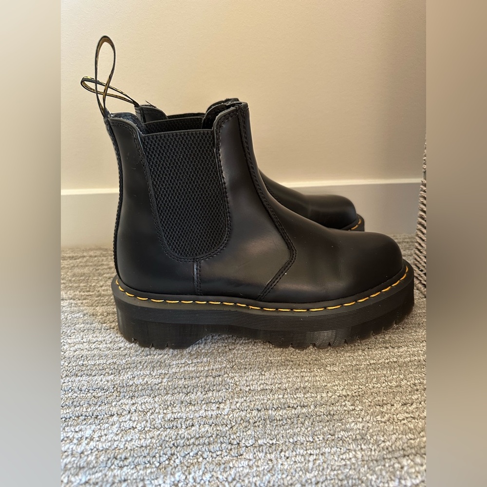 Dr. Martens Leather Platform Chelsea Boots